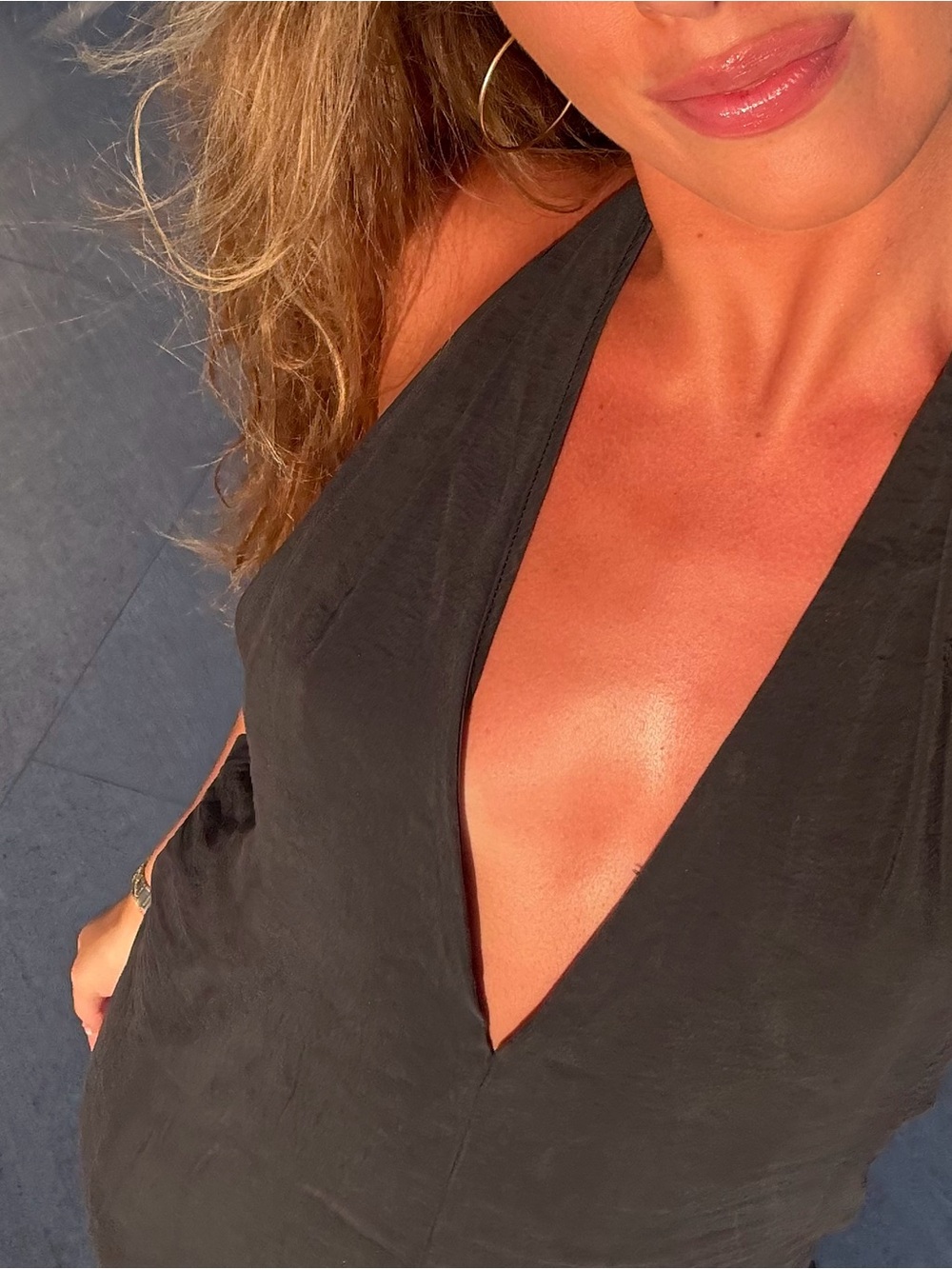Zara backless halter dress in black